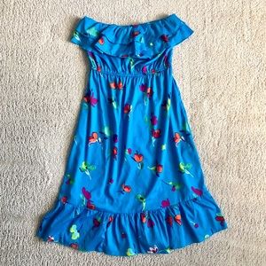 Floral strapless dress